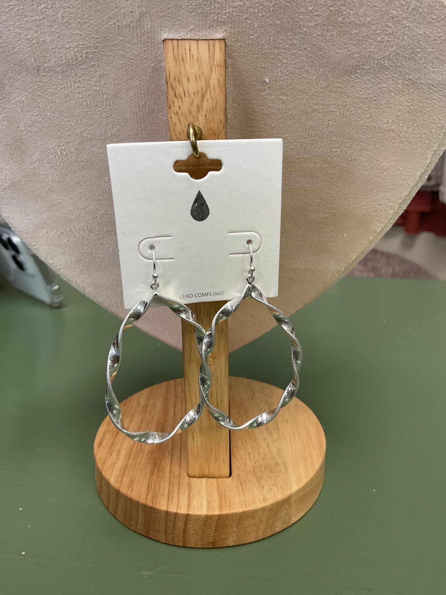 WORN SILVER WRAPPED TEARDROP EARRINGS