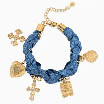 DENIM SCARF CHARM BRACELET