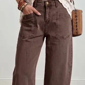 INDIE & CO BROWN BARREL JEANS