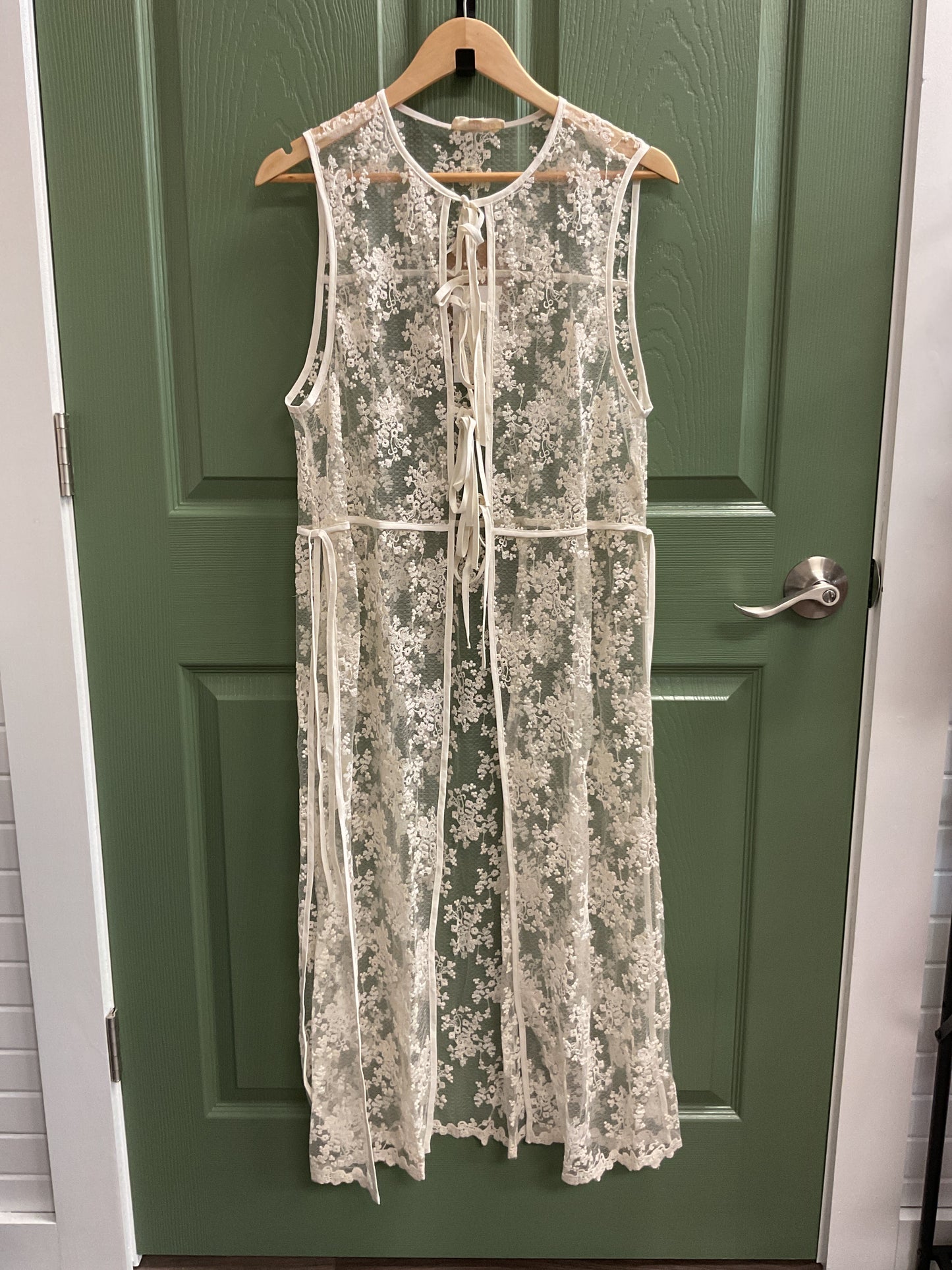 Sheer Floral Tie Coverup