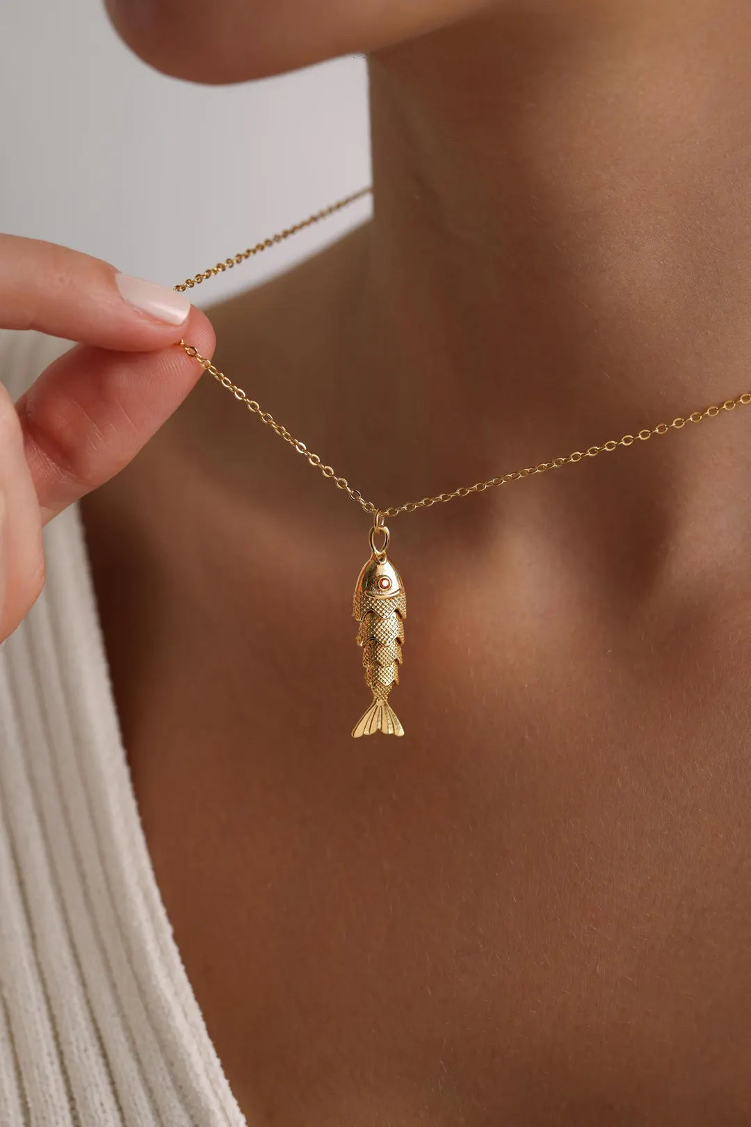 GOLD FISH NECKLACE TARNISH FREE
