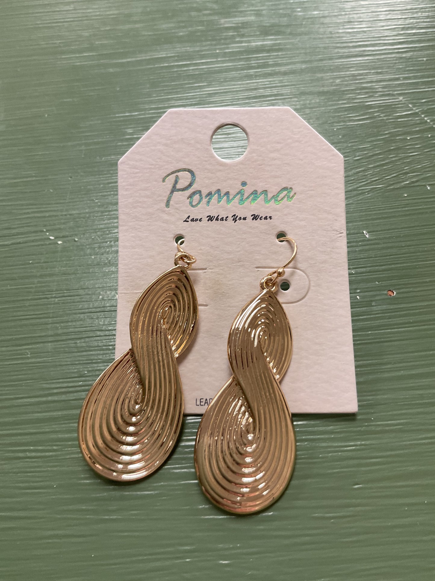 GOLD DANGLE TEXTURED EARRINGS
