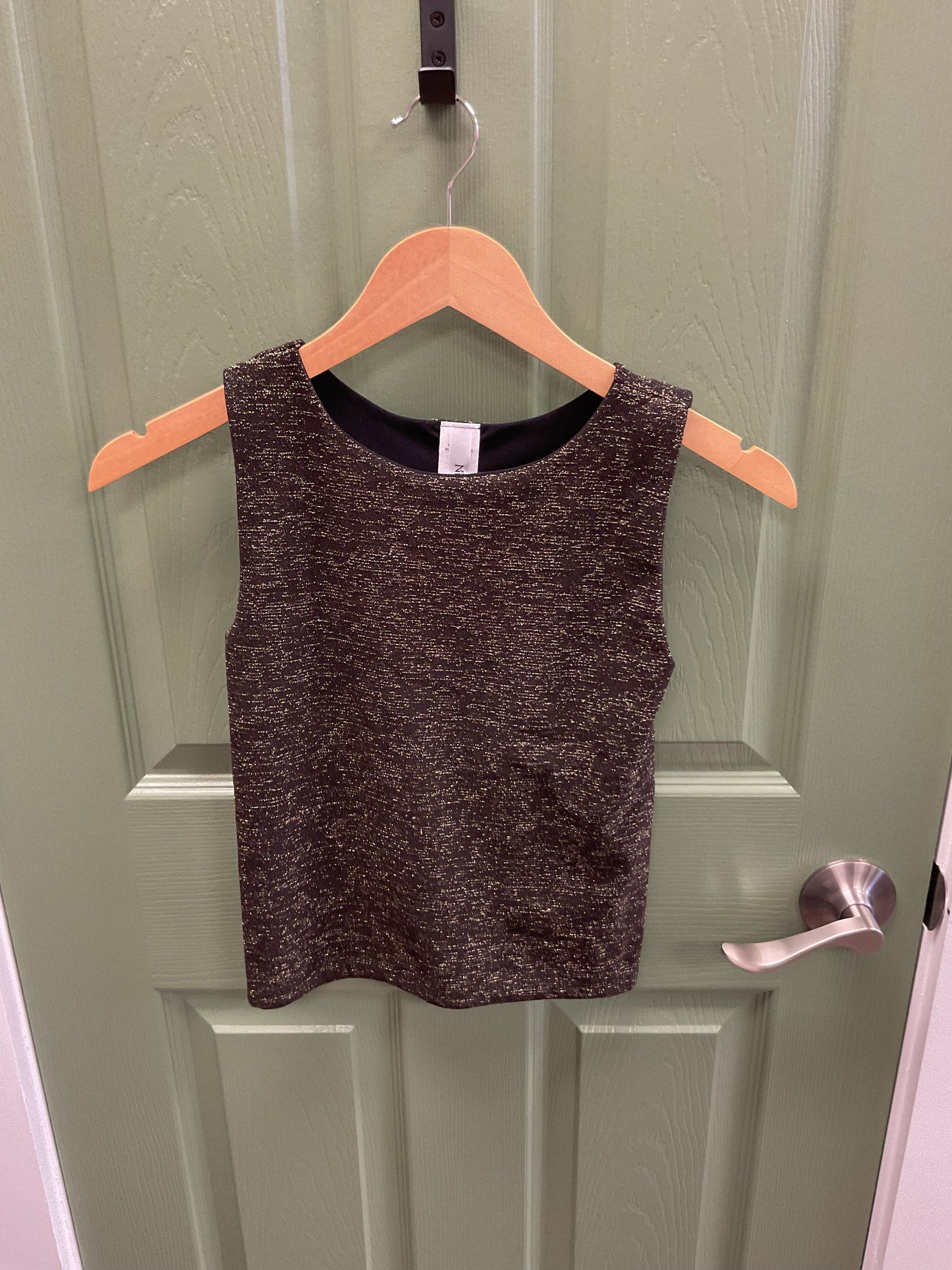 NIKIBIKI SPARKLY BLACK/GOLD TANK TOP