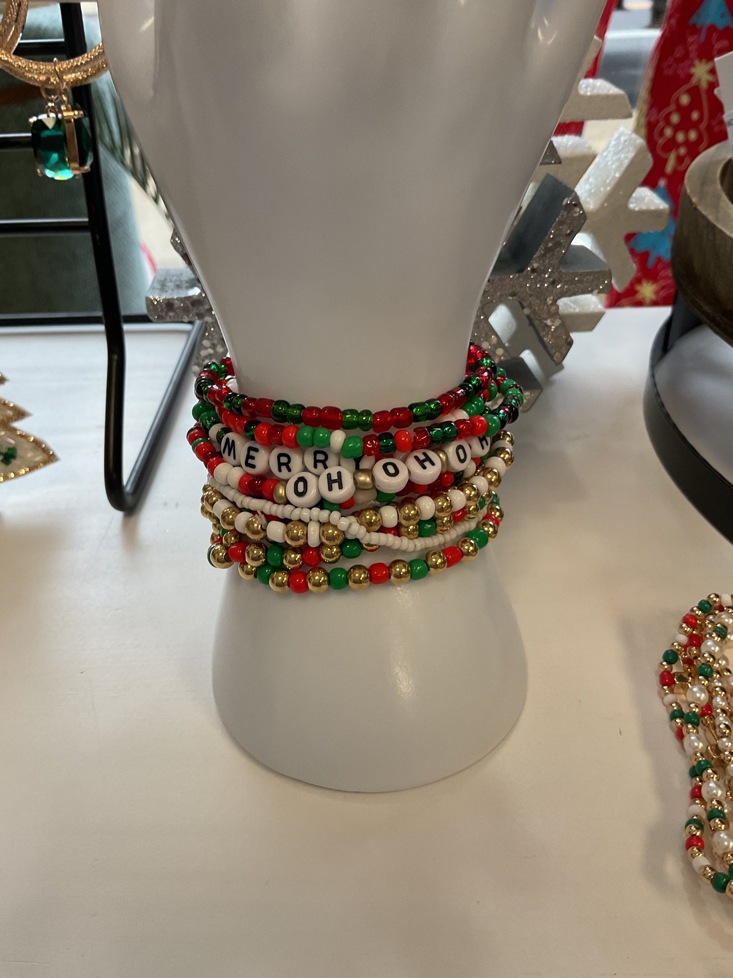 STACKED BEAD CHRISTMAS BRACELET