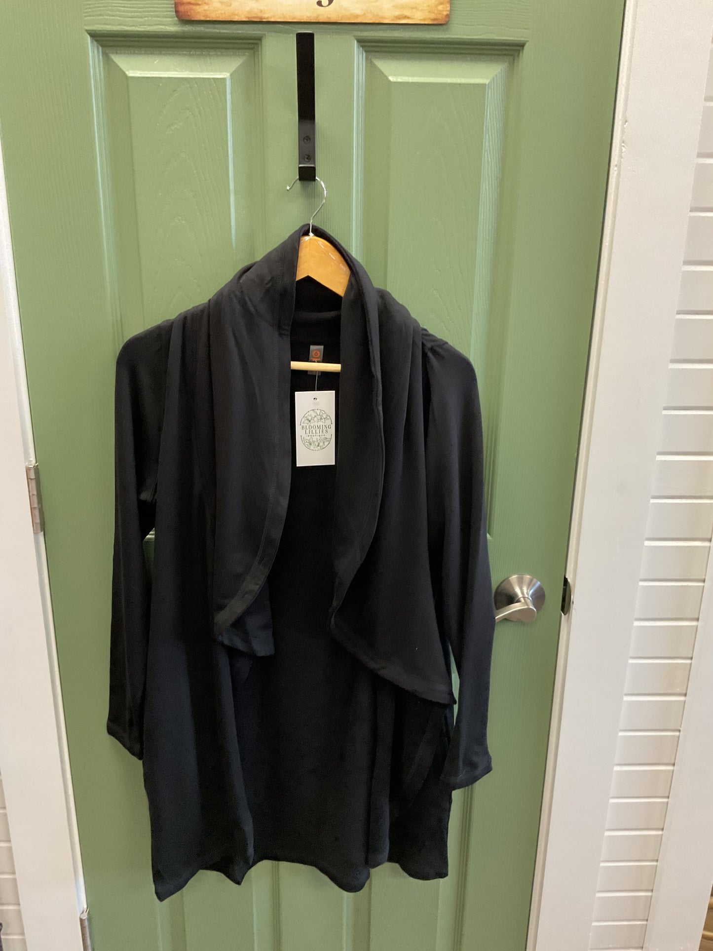 FLEECE LINED FLOWY OPEN CARDIGAN