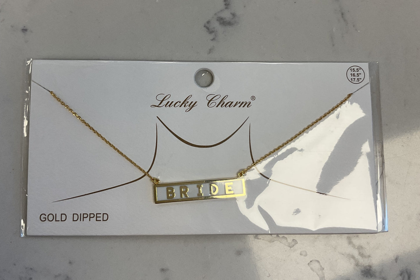 Bride gold dipped pendant necklace