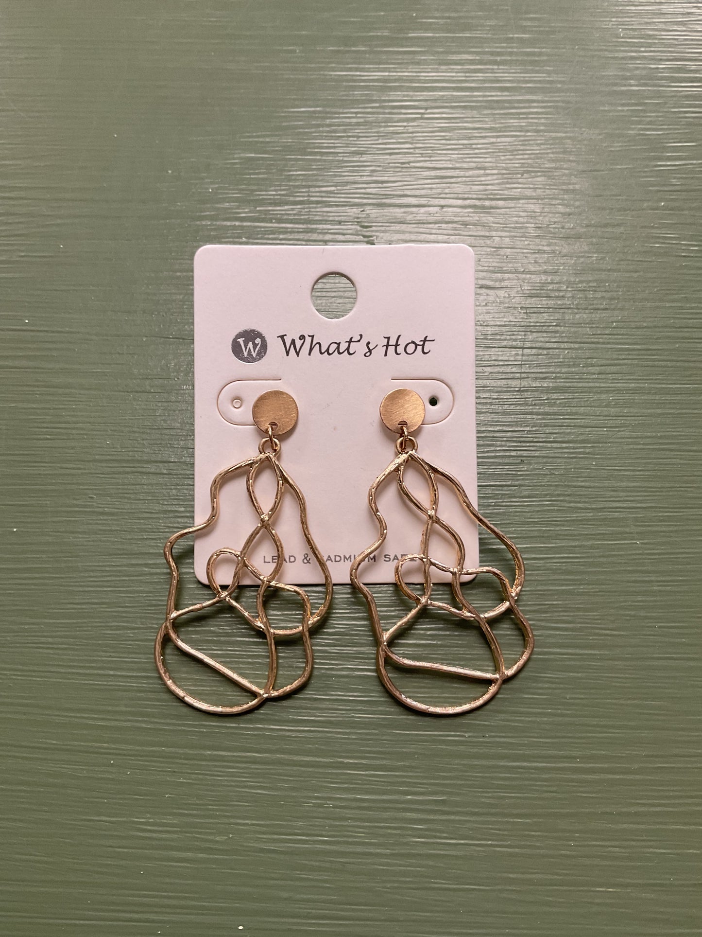 Gold abstract dangle earrings