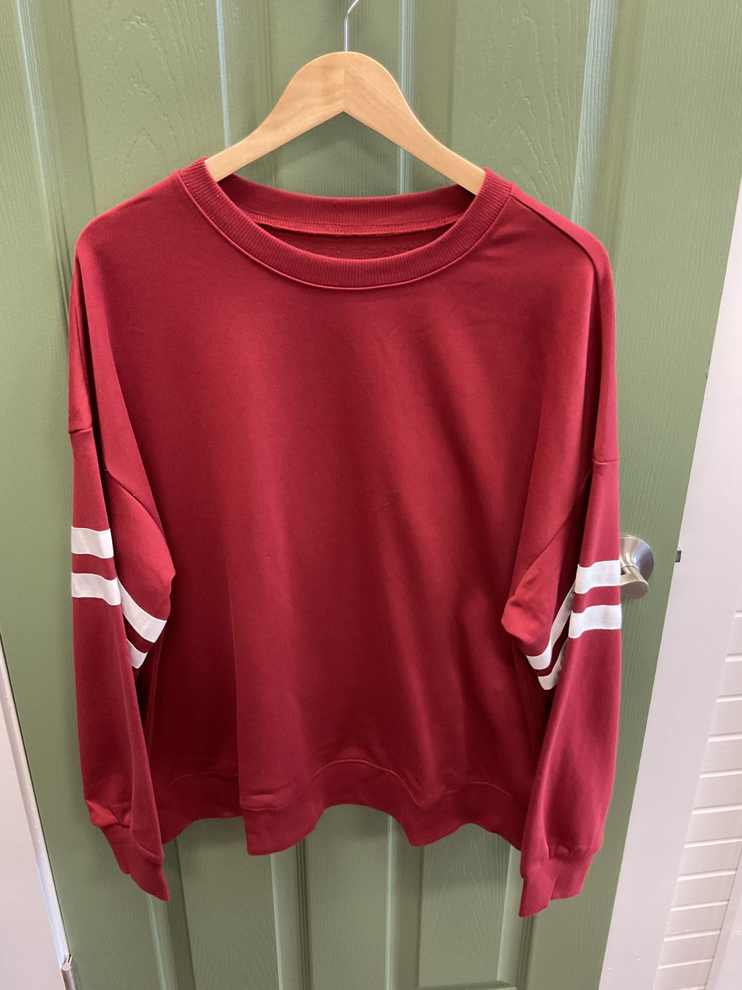 BURGUNDY VARSITY SWEATSHIRT