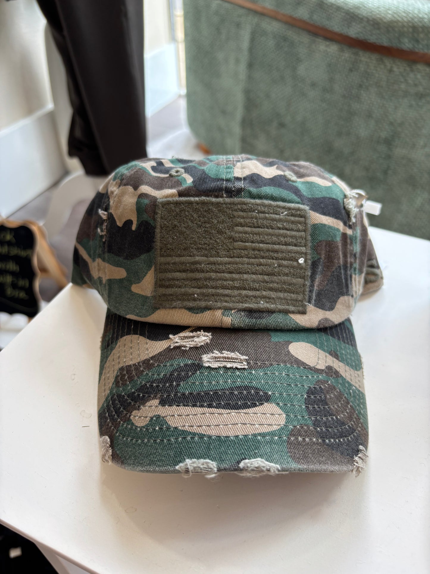 AMERICAN FLAG VINTAGE DISTRESSED BASEBALL HAT
