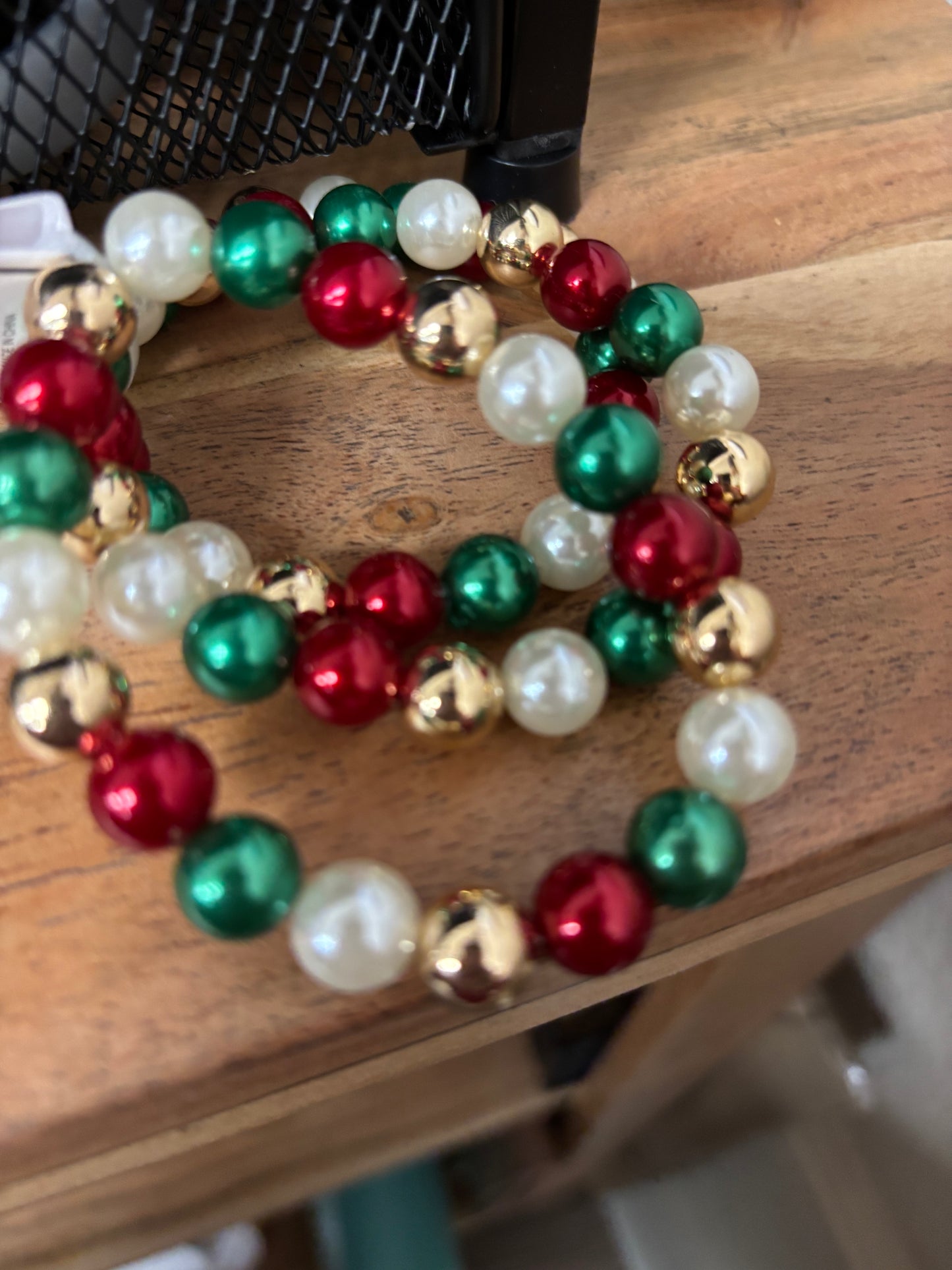 TRIPLE BEAD BRACELET XMAS COLORS