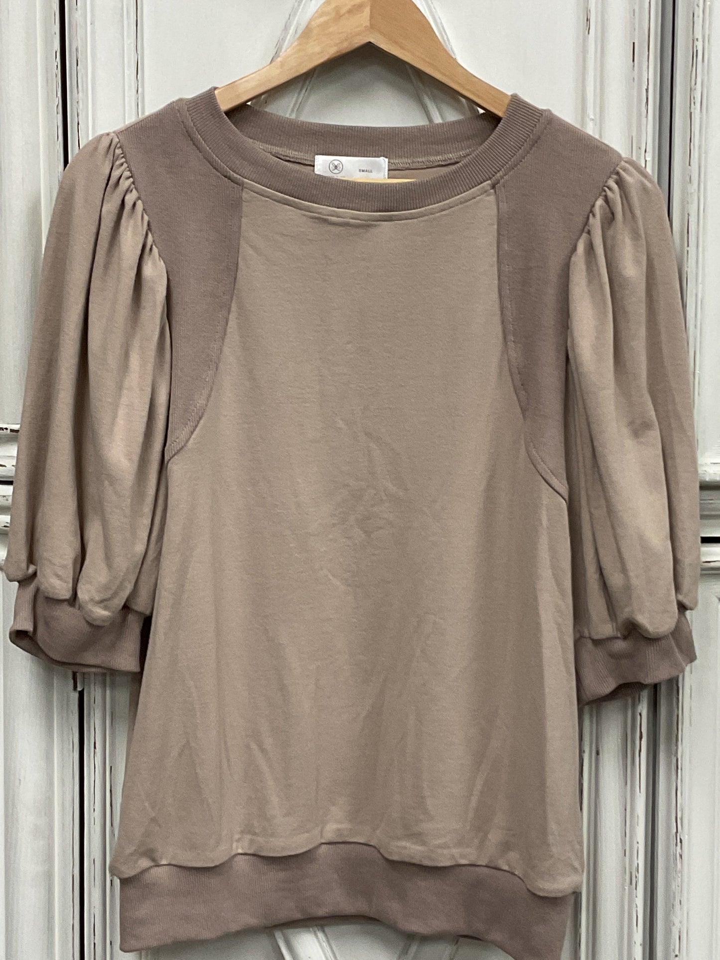Tan Bishop sleeve shirt