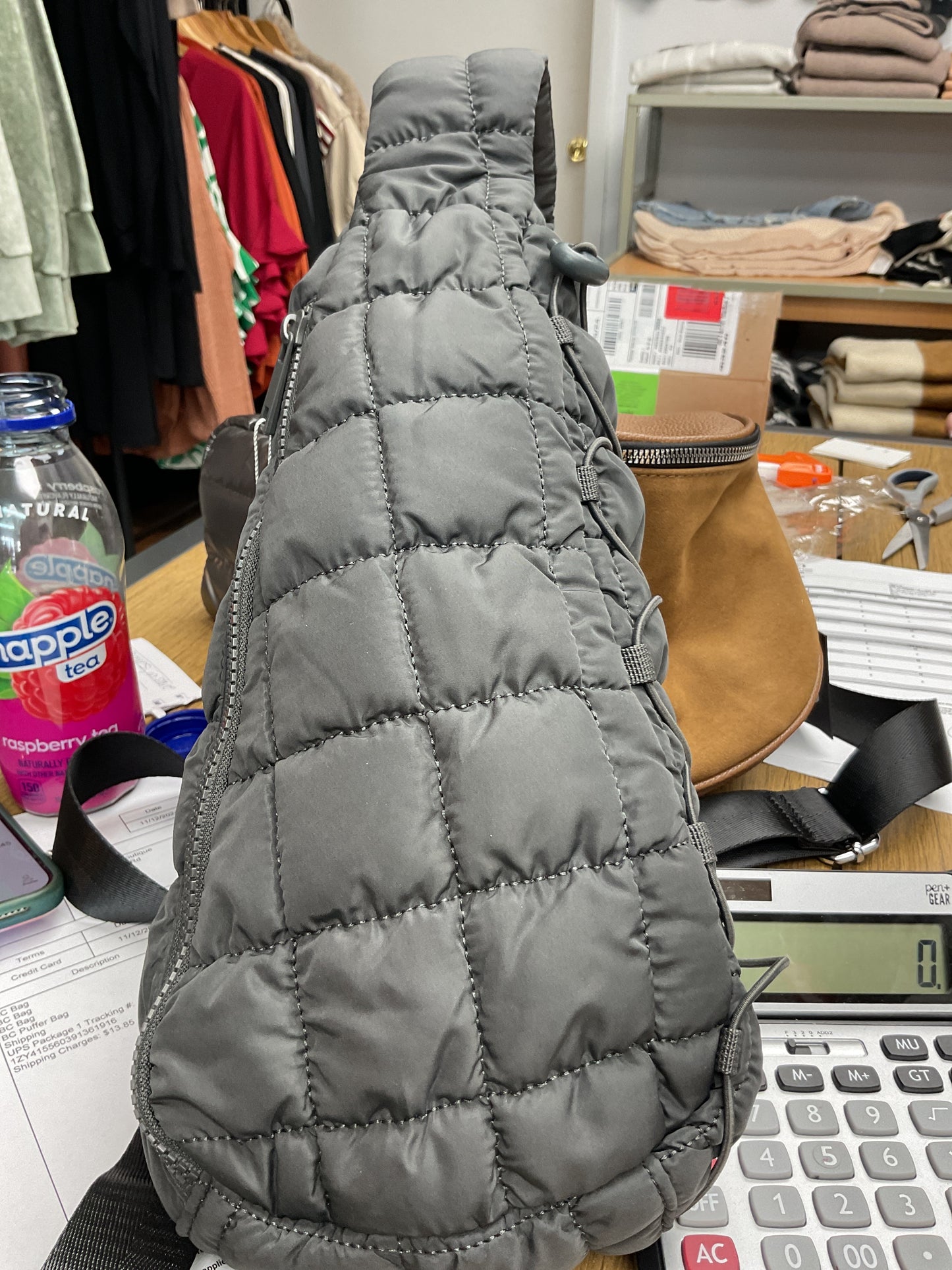 Puffy mini backpack crossbody