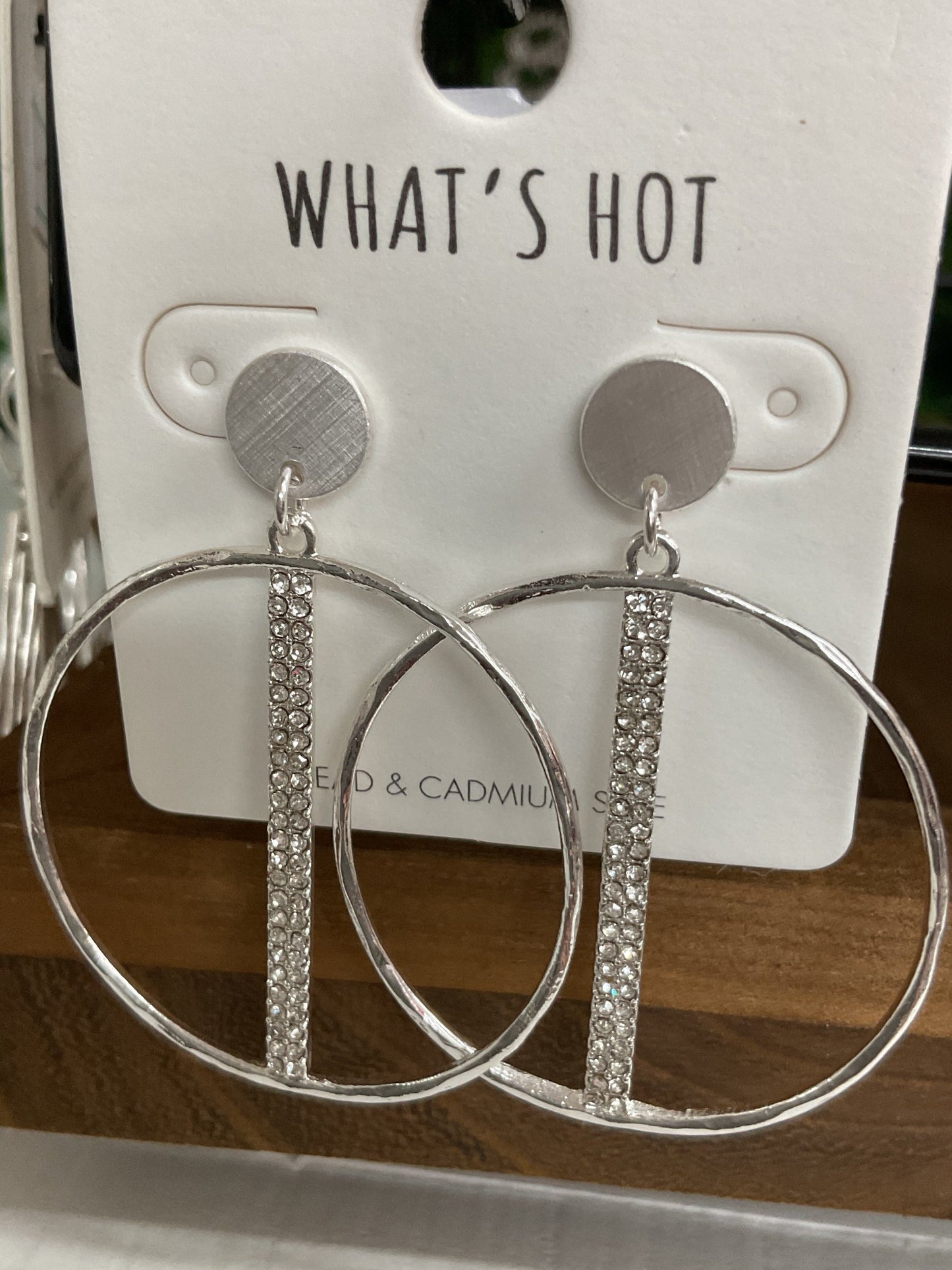 Silver & crystal hoops