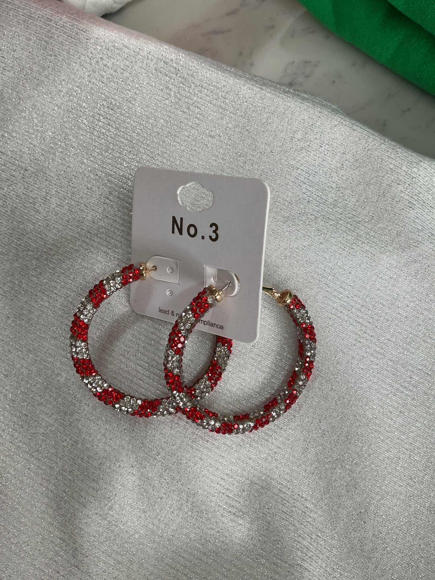 Candy cane gem earrings