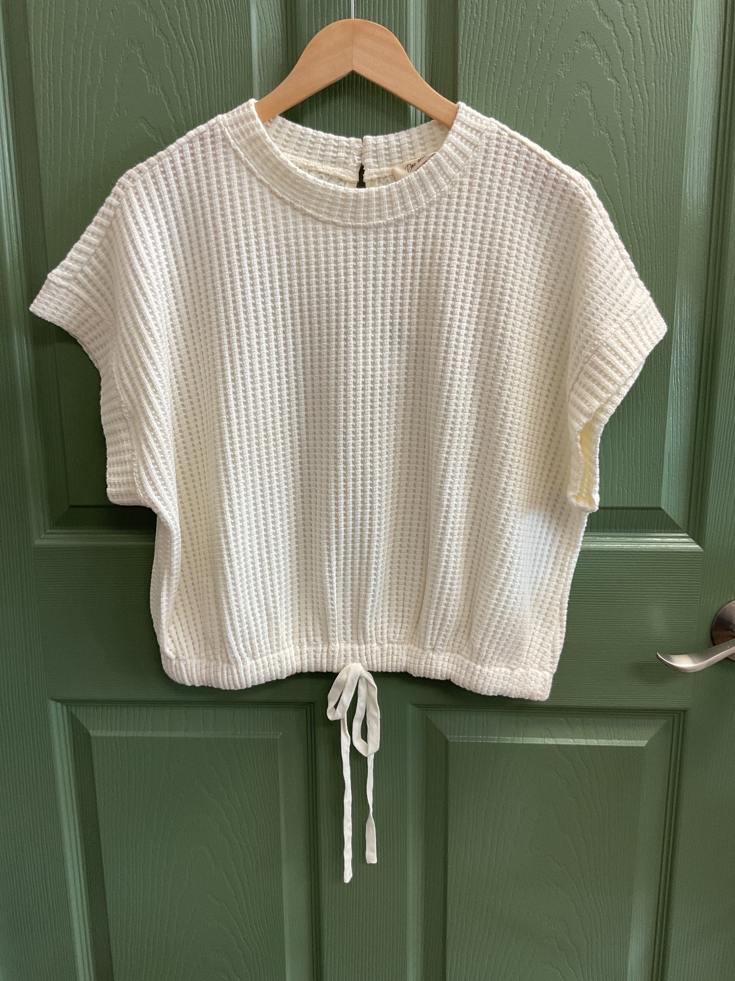 SS waffle knit drawstring tie