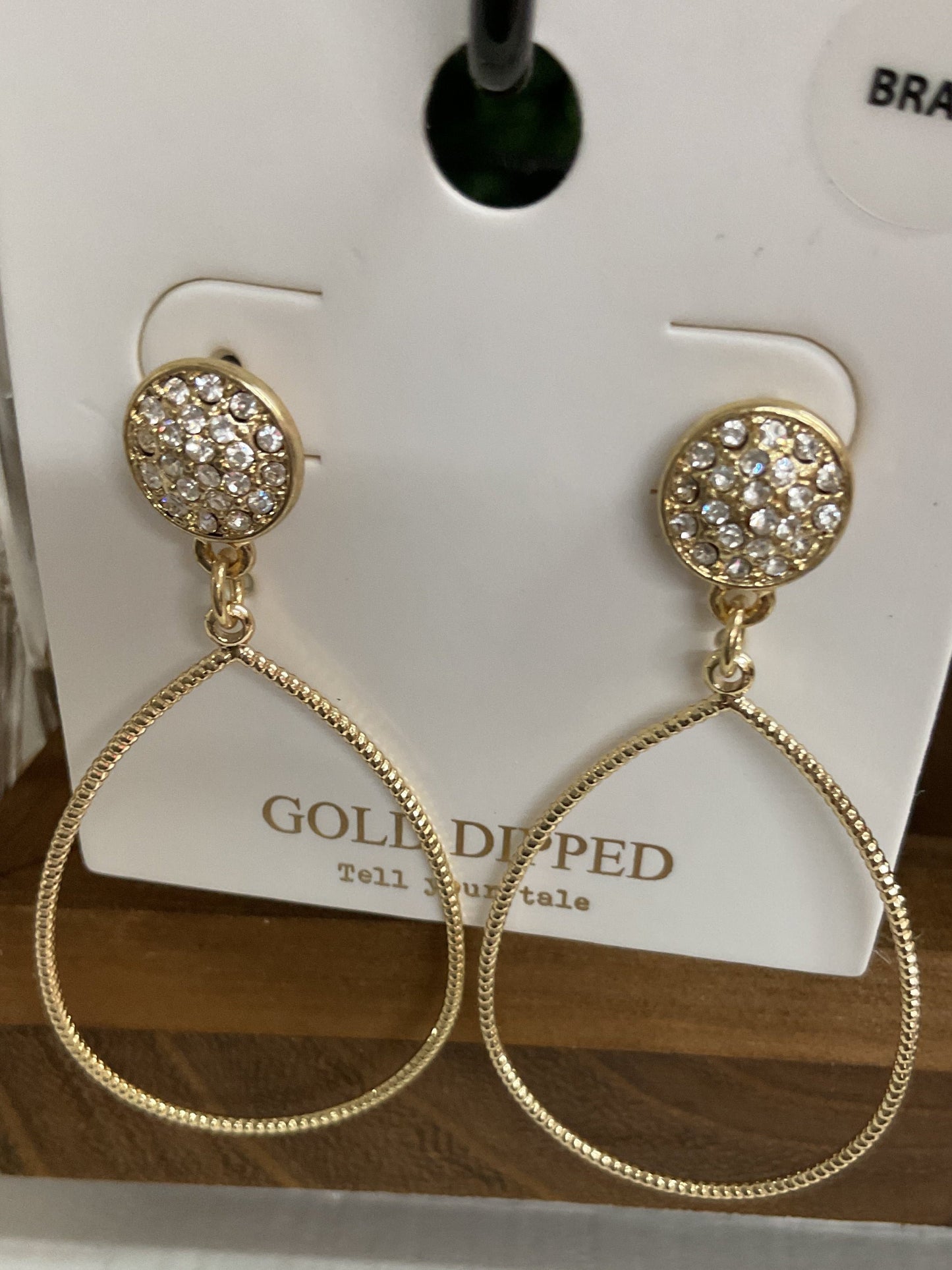 Gold and crystal danglers