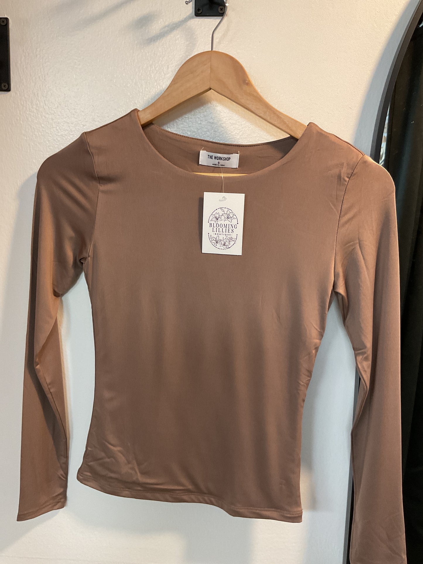 LS fitted knit top double lining