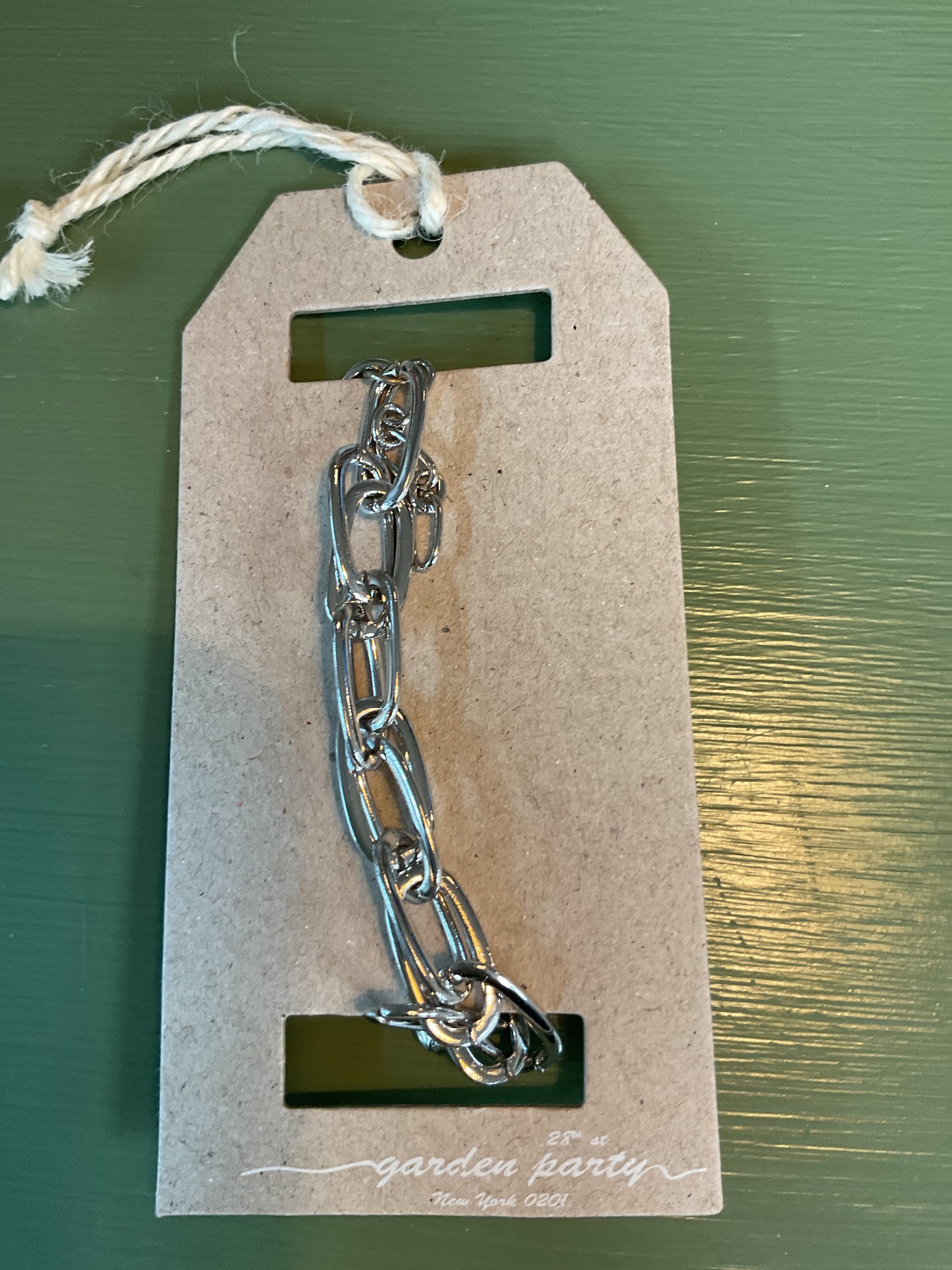 Silver large paper clip bracelet