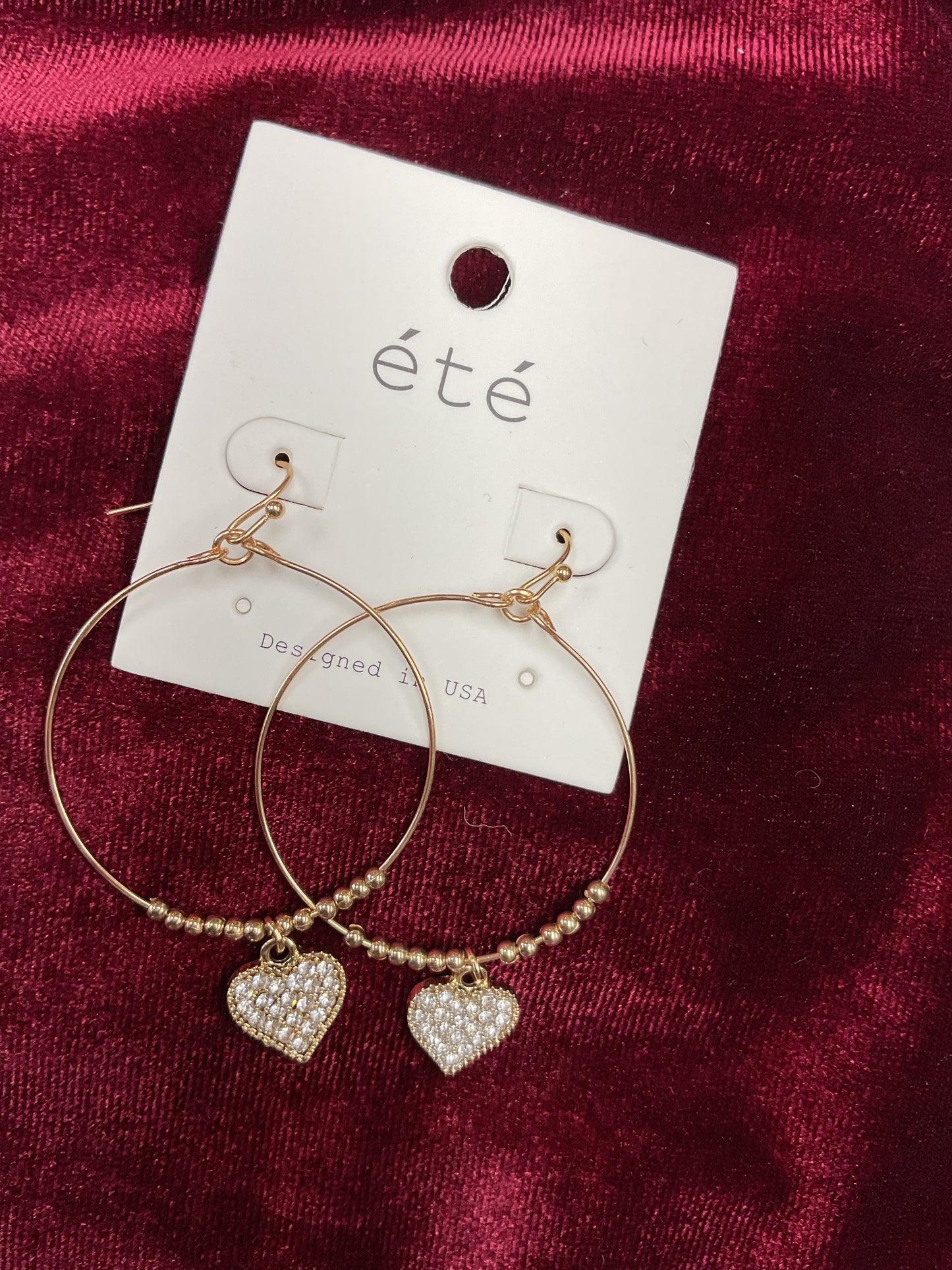 Gold dangling hearts