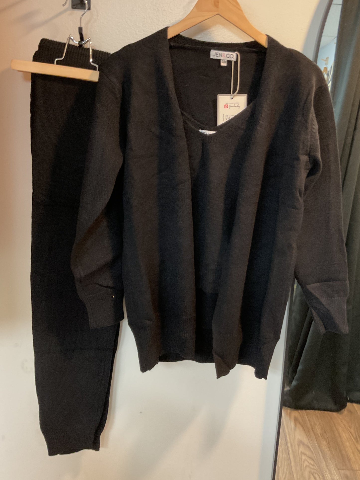 Black sweater lounge set