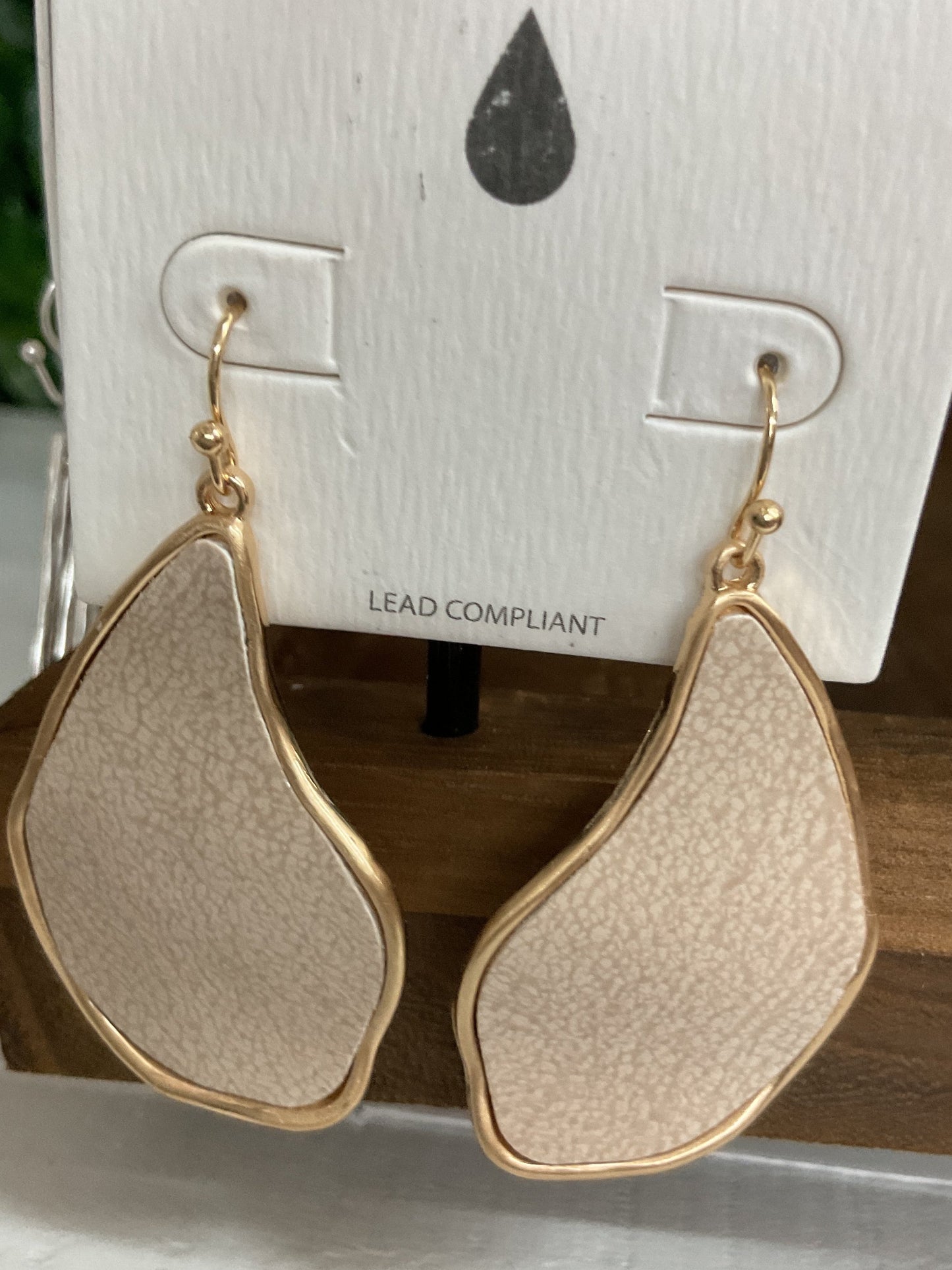 Cream suede danglers