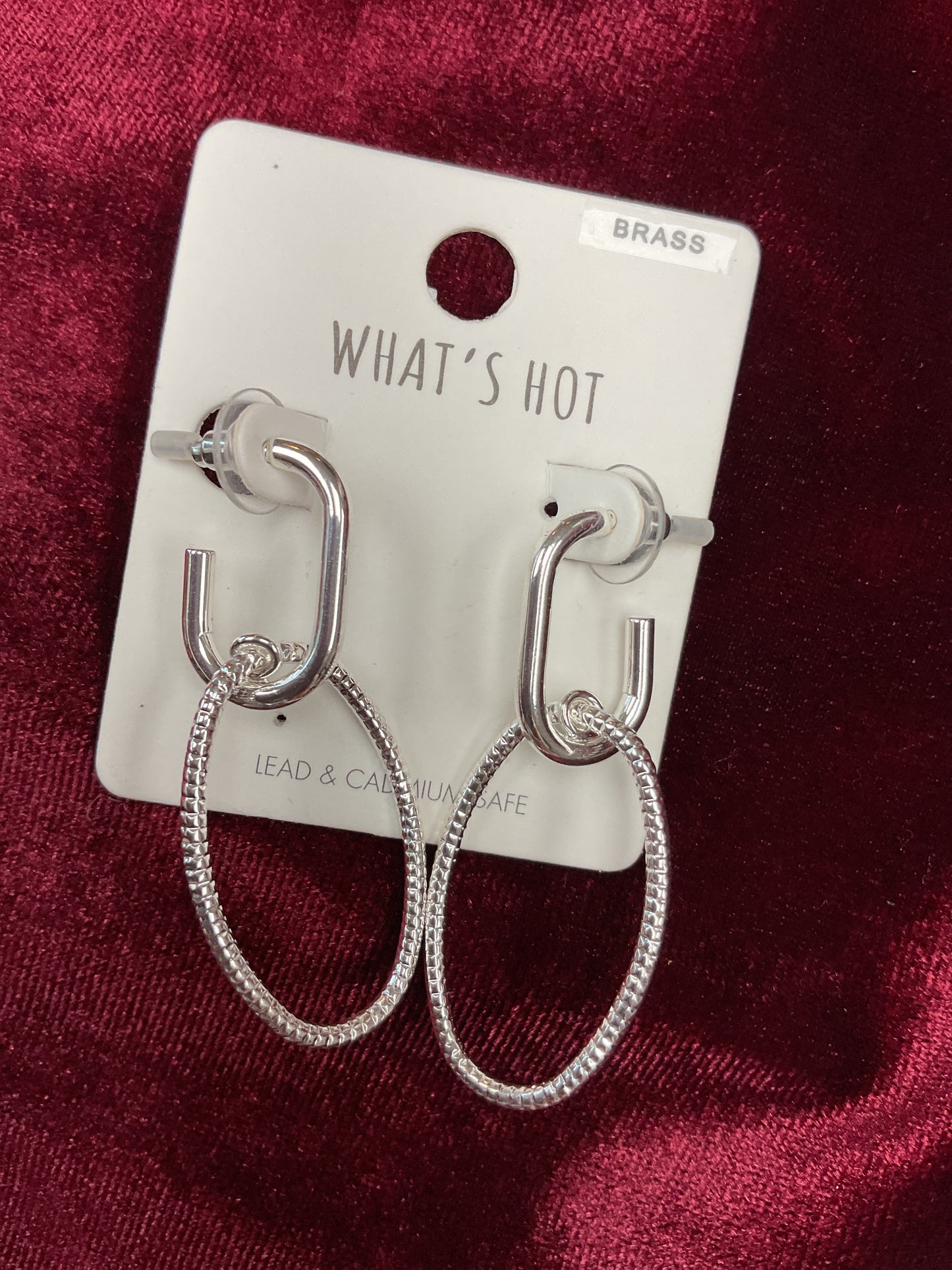 Silver dangling hoops
