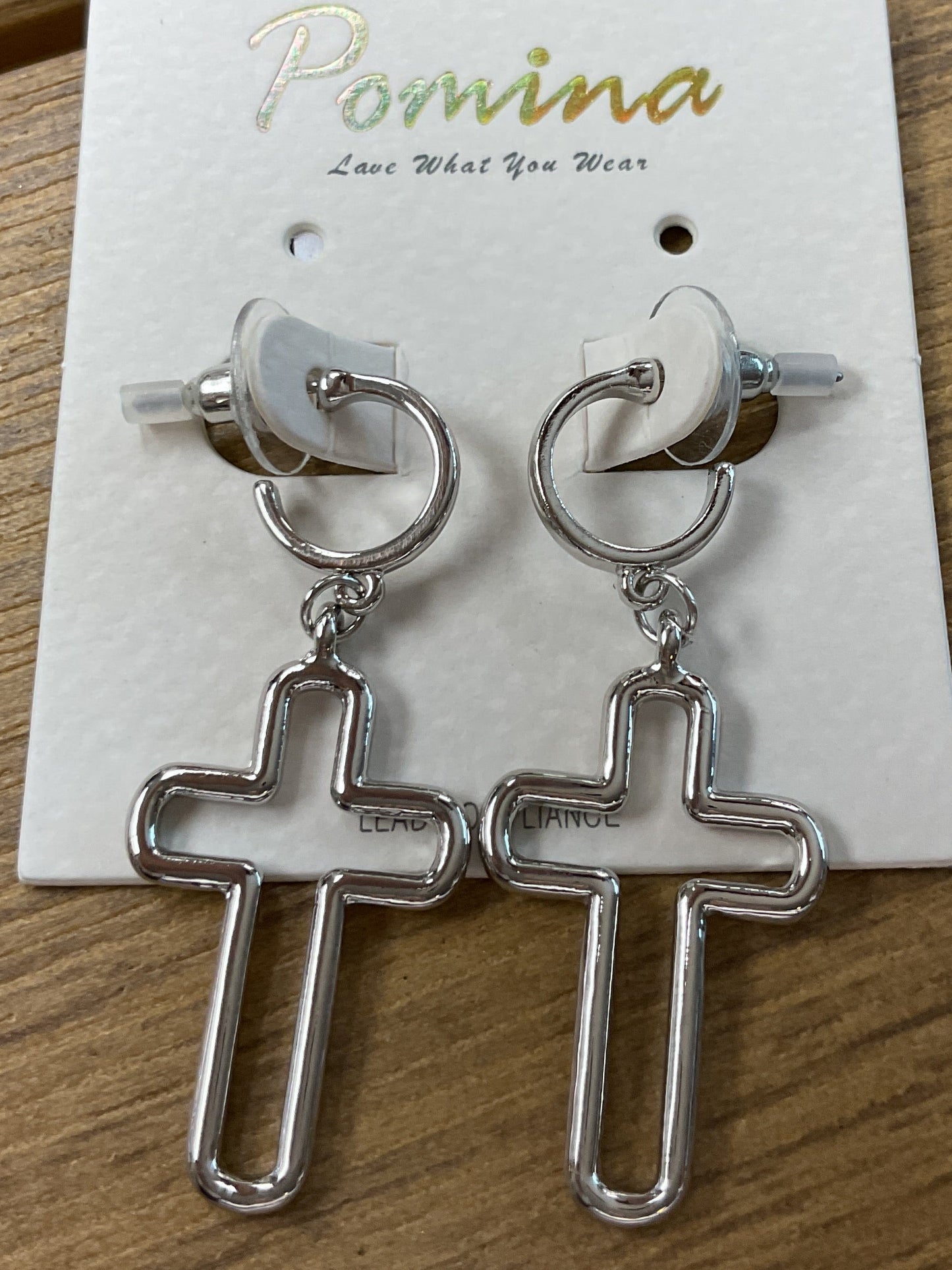 Cross earrings silver