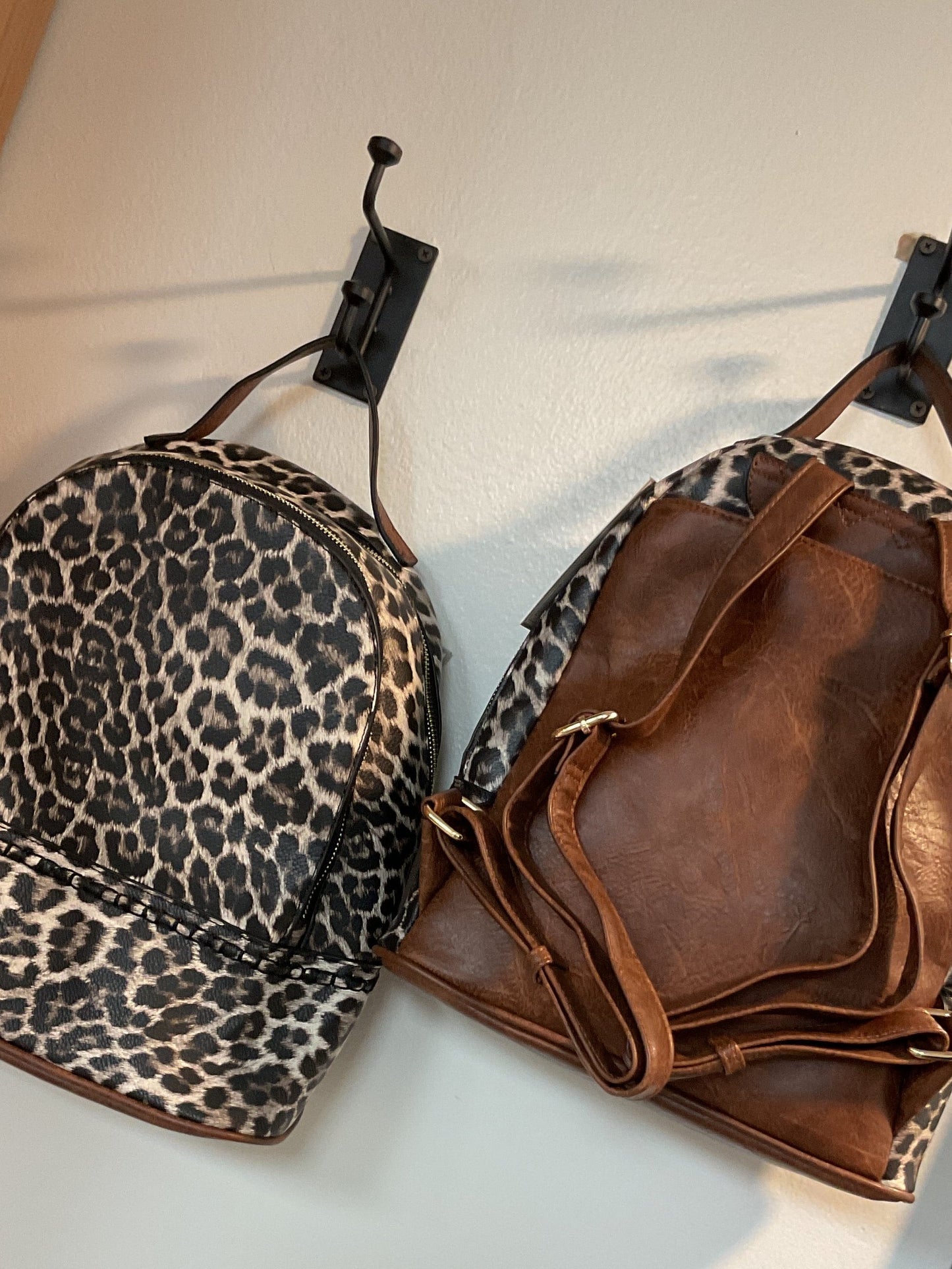 Leopard Egan Leather Backpack