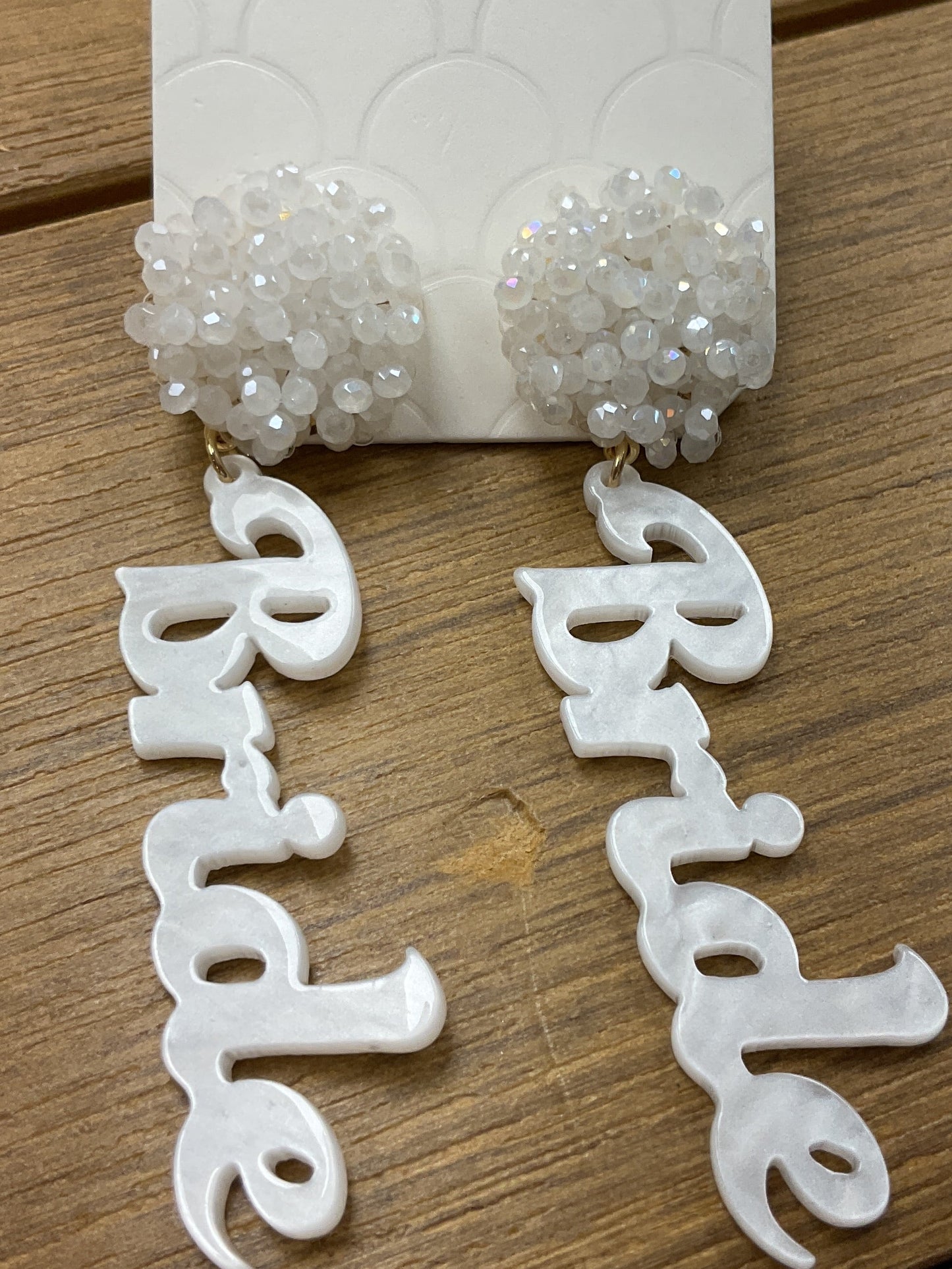 Bride earrings white