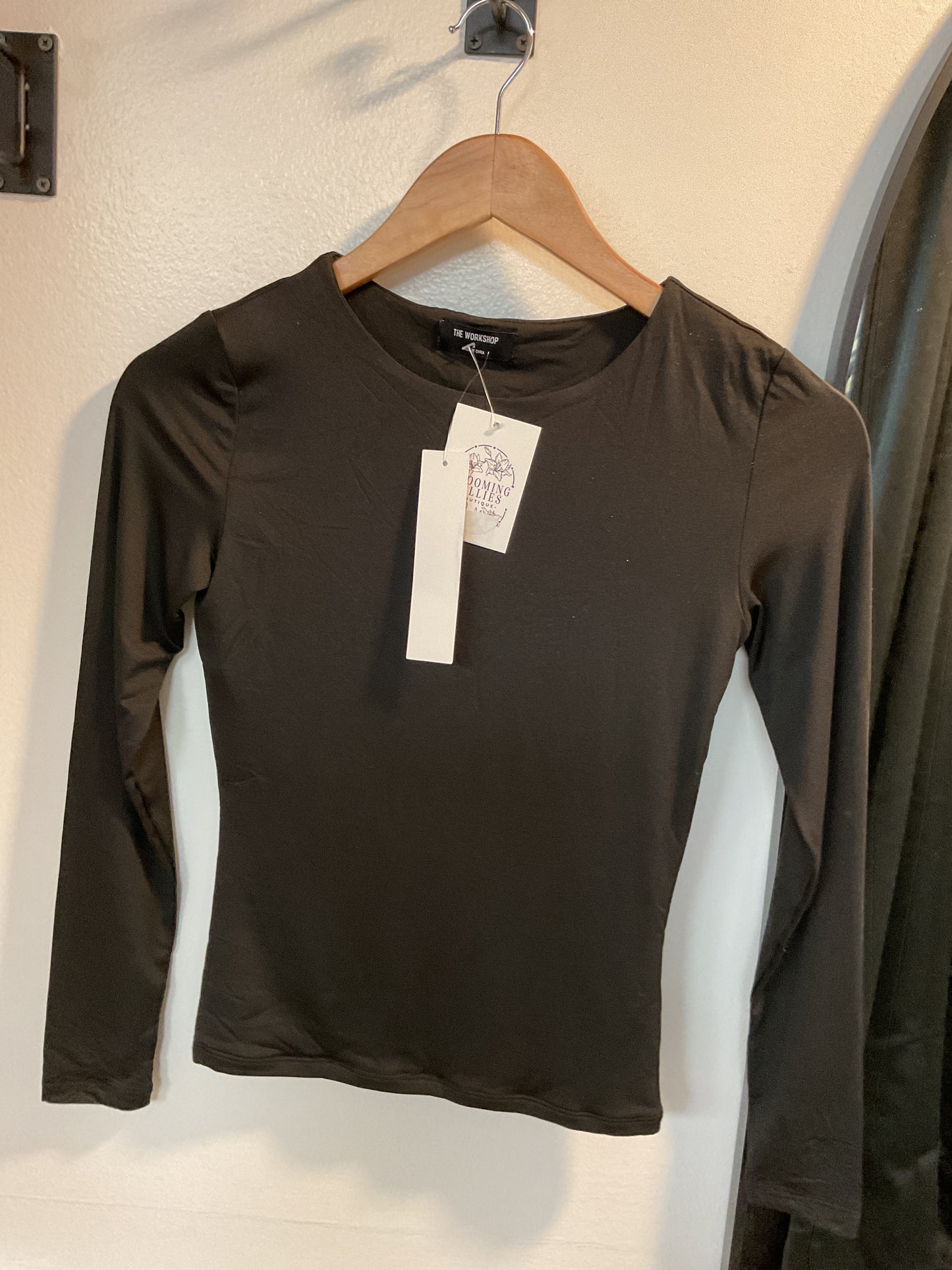 LS fitted knit top double lining