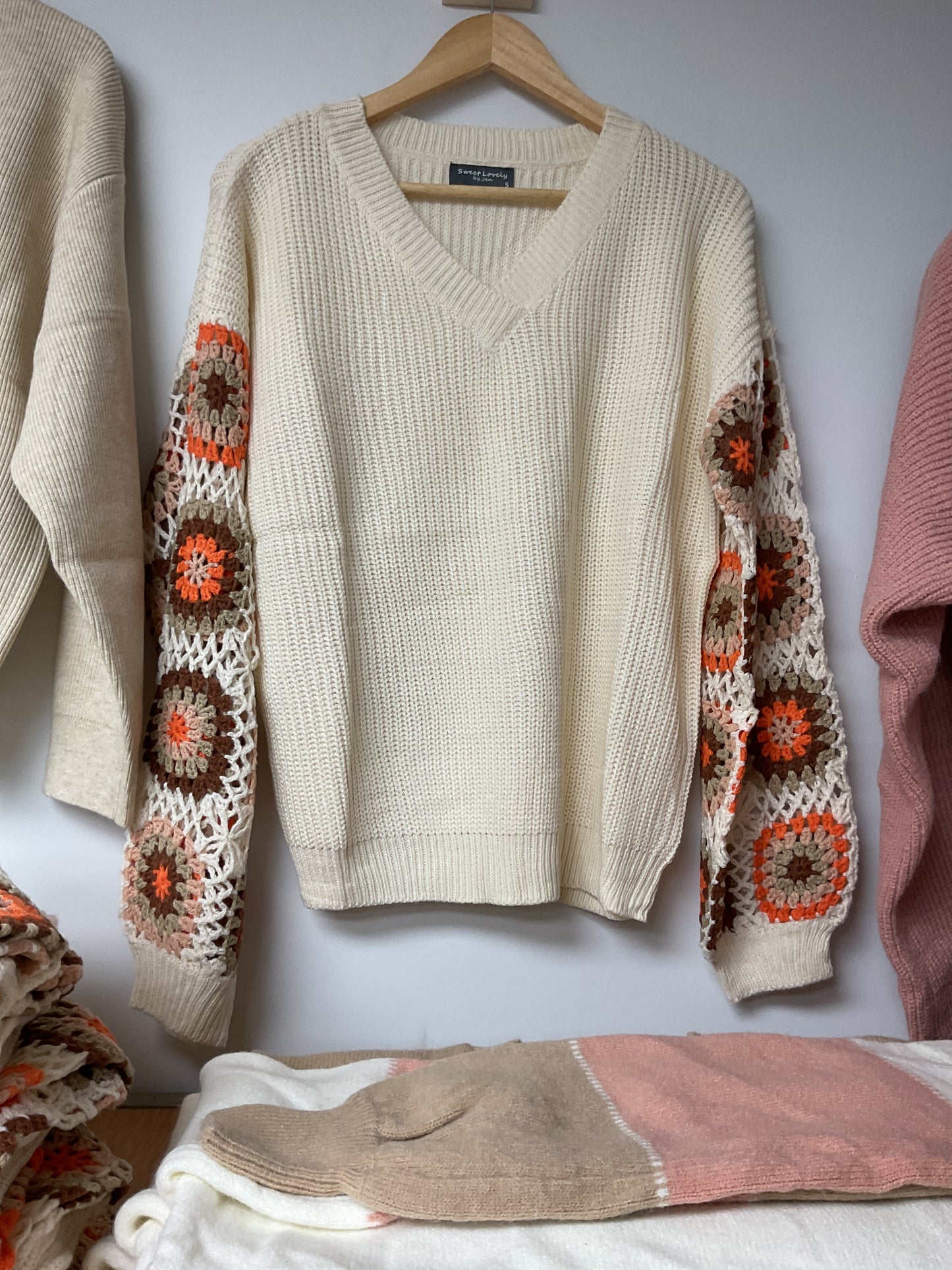 Patchwork crochet sleeves
