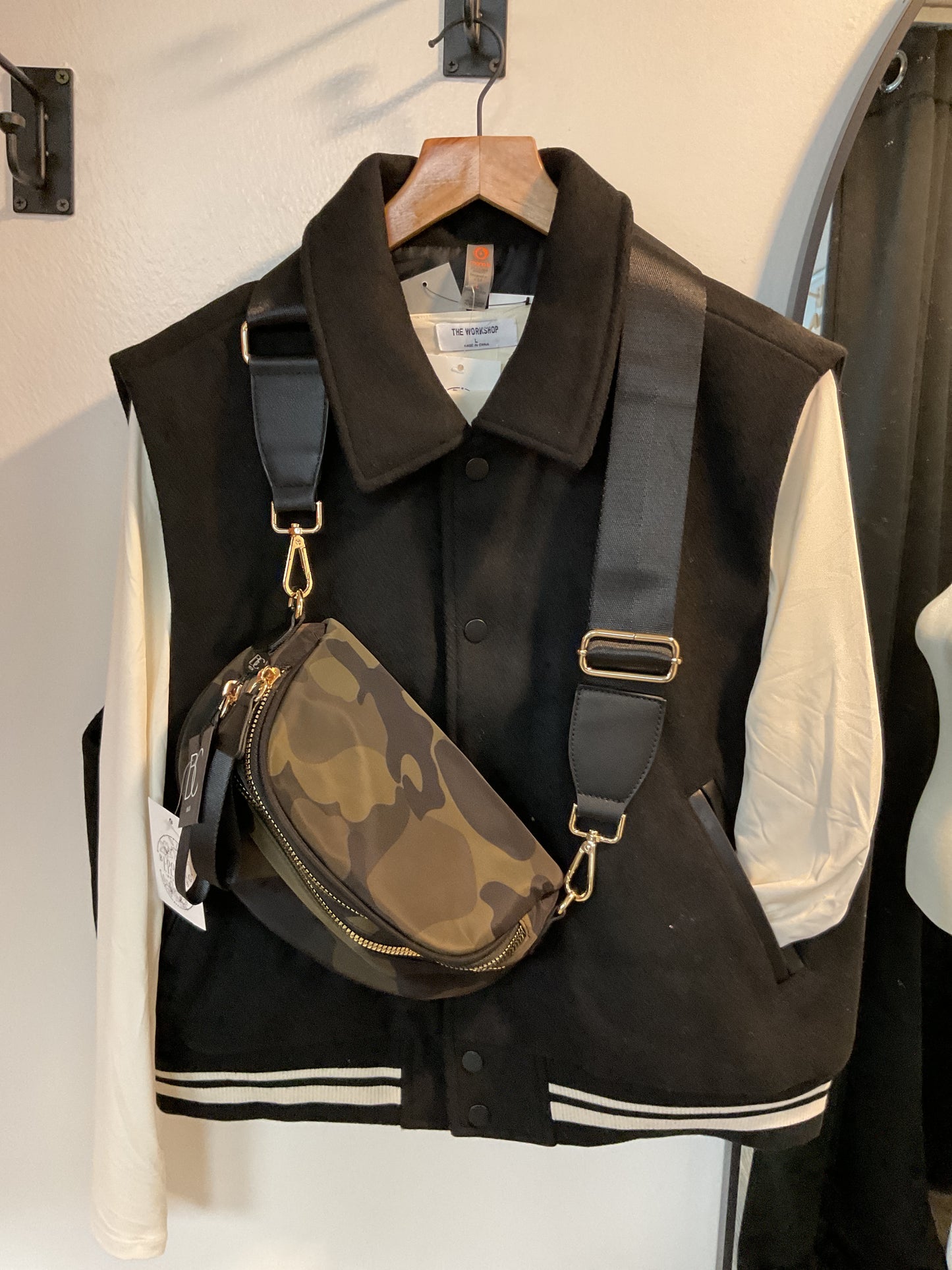 Black varsity vest