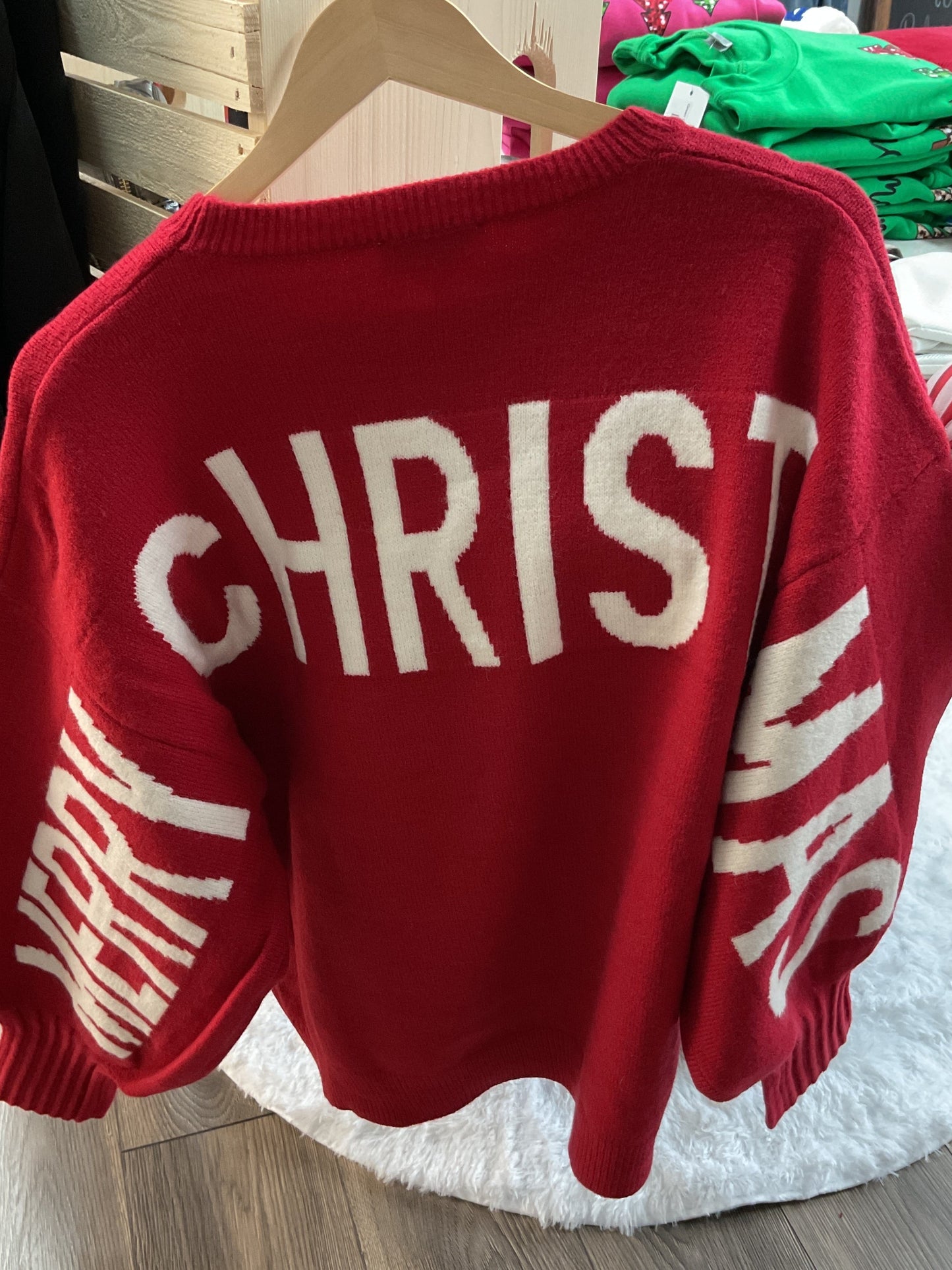 Ho ho ho sweater, red
