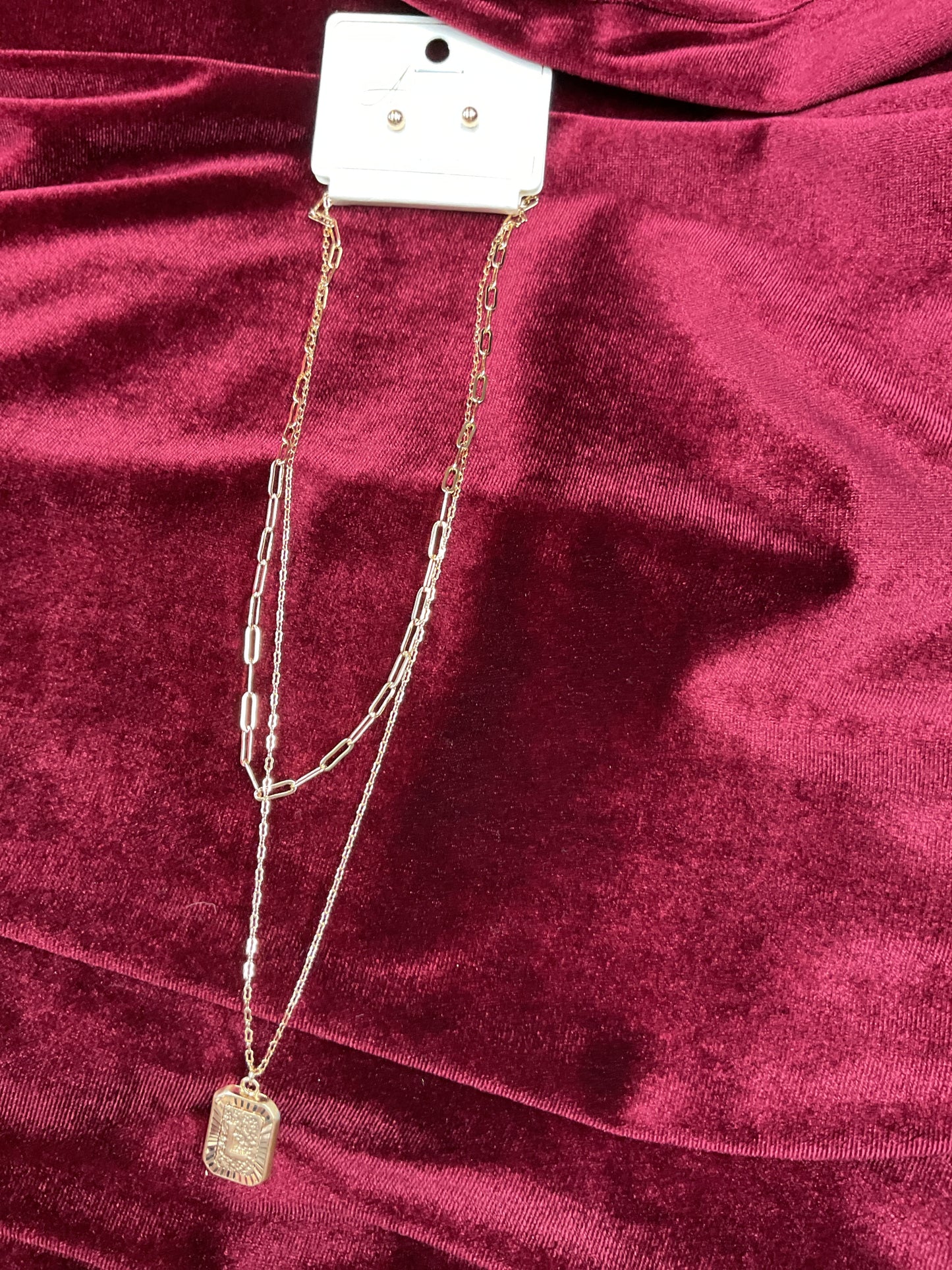 Double gold initial L w studs