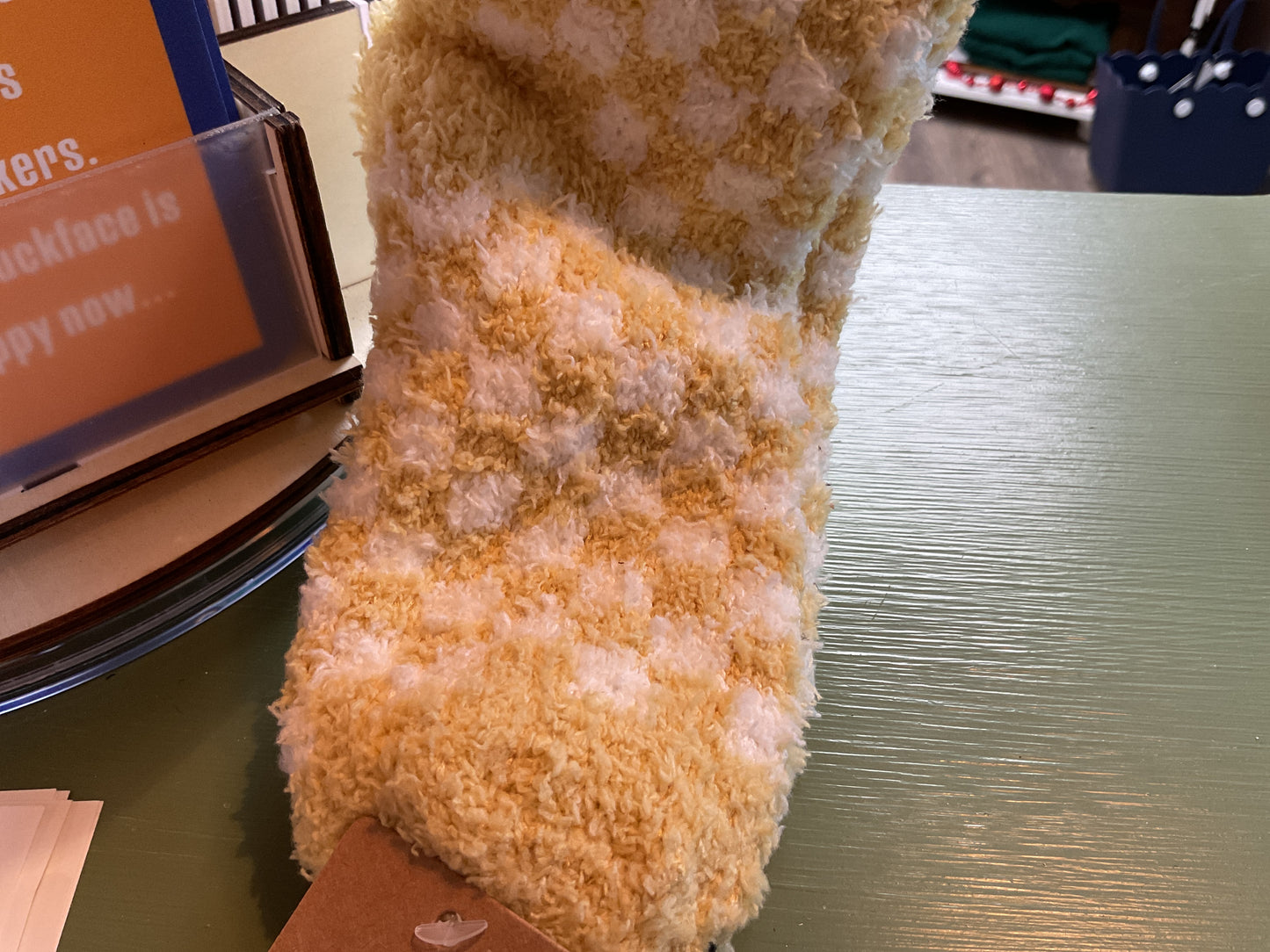 Checkered fuzzy socks all colors
