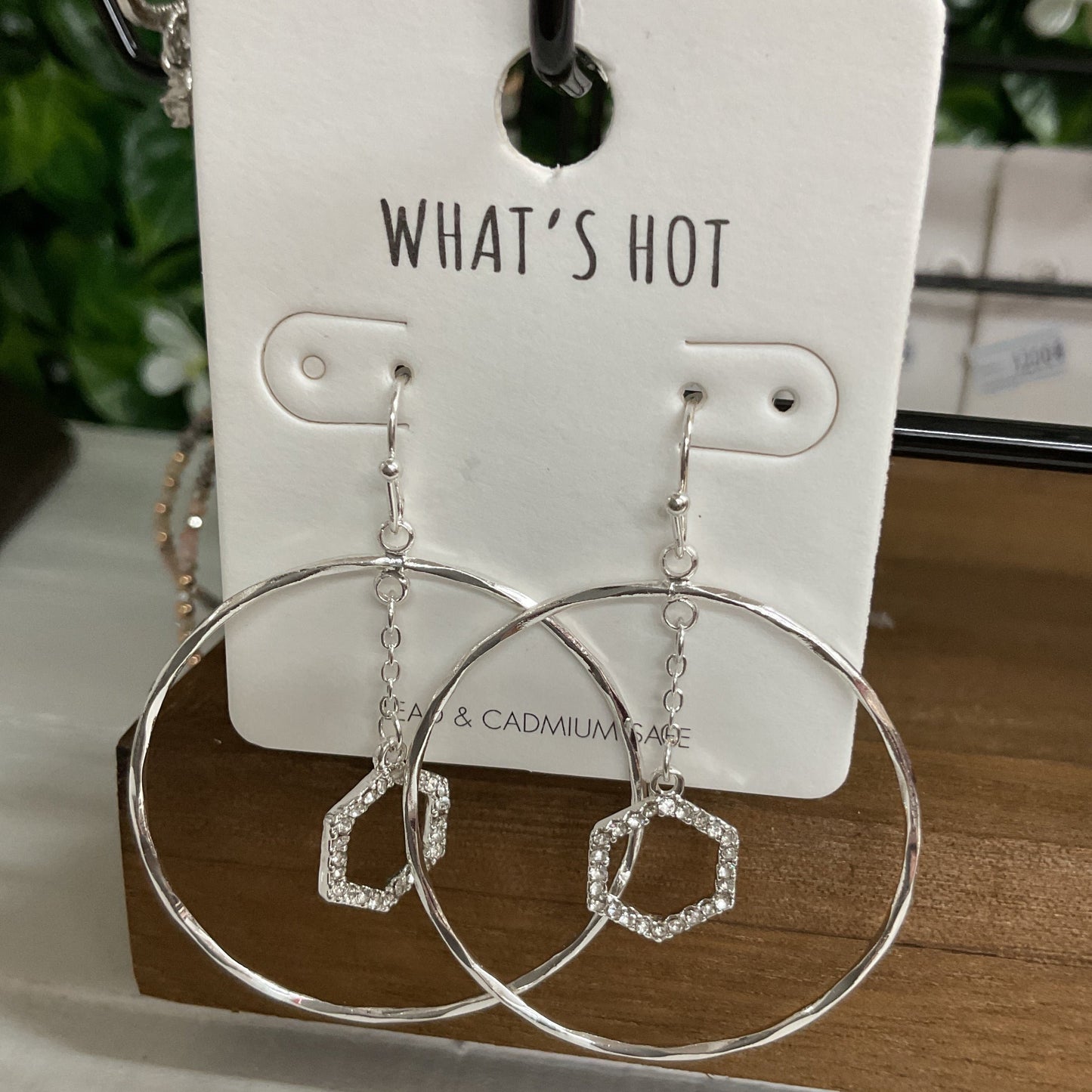 Silver & crystal hoops