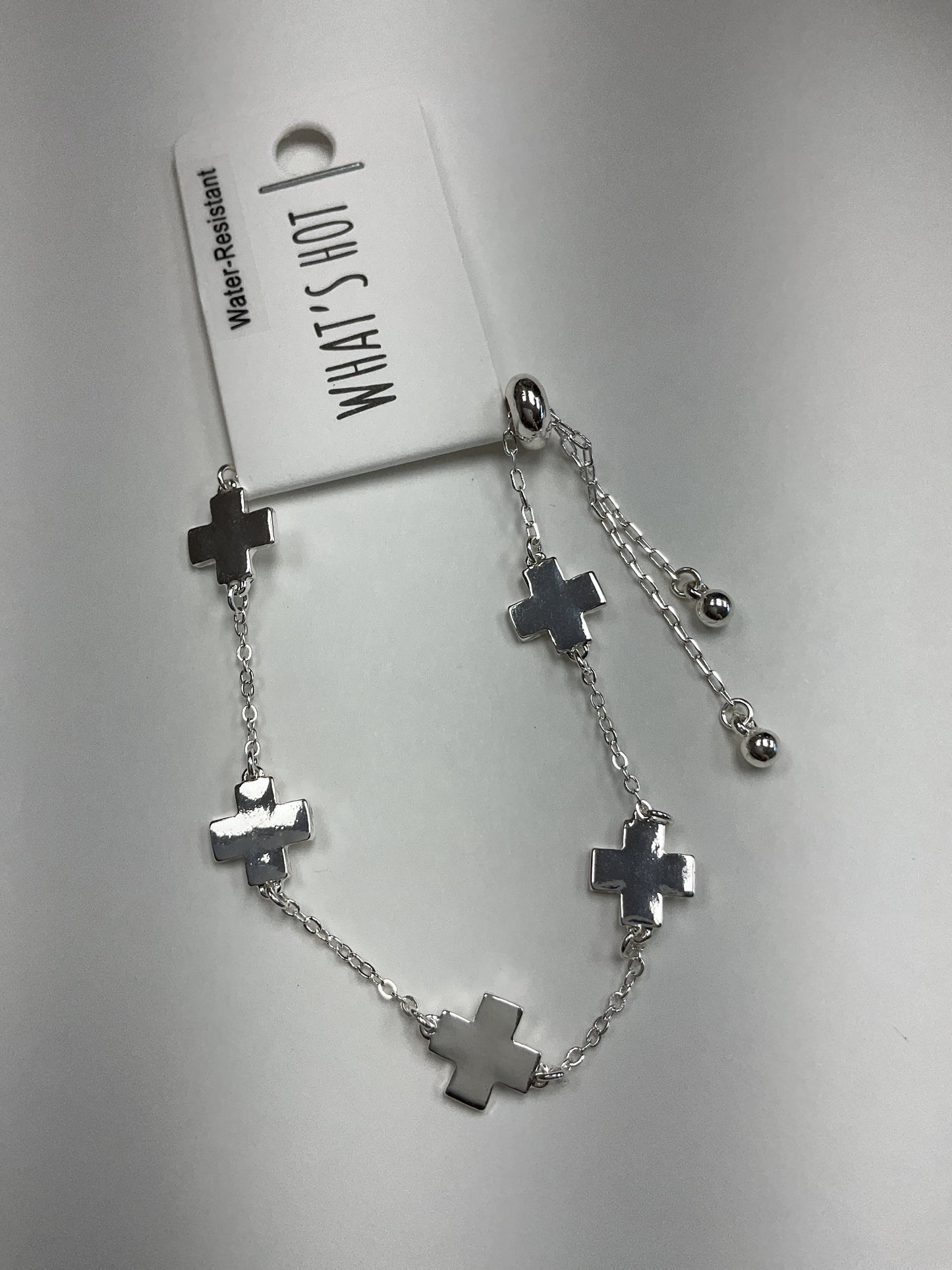 Silver cross bracelet