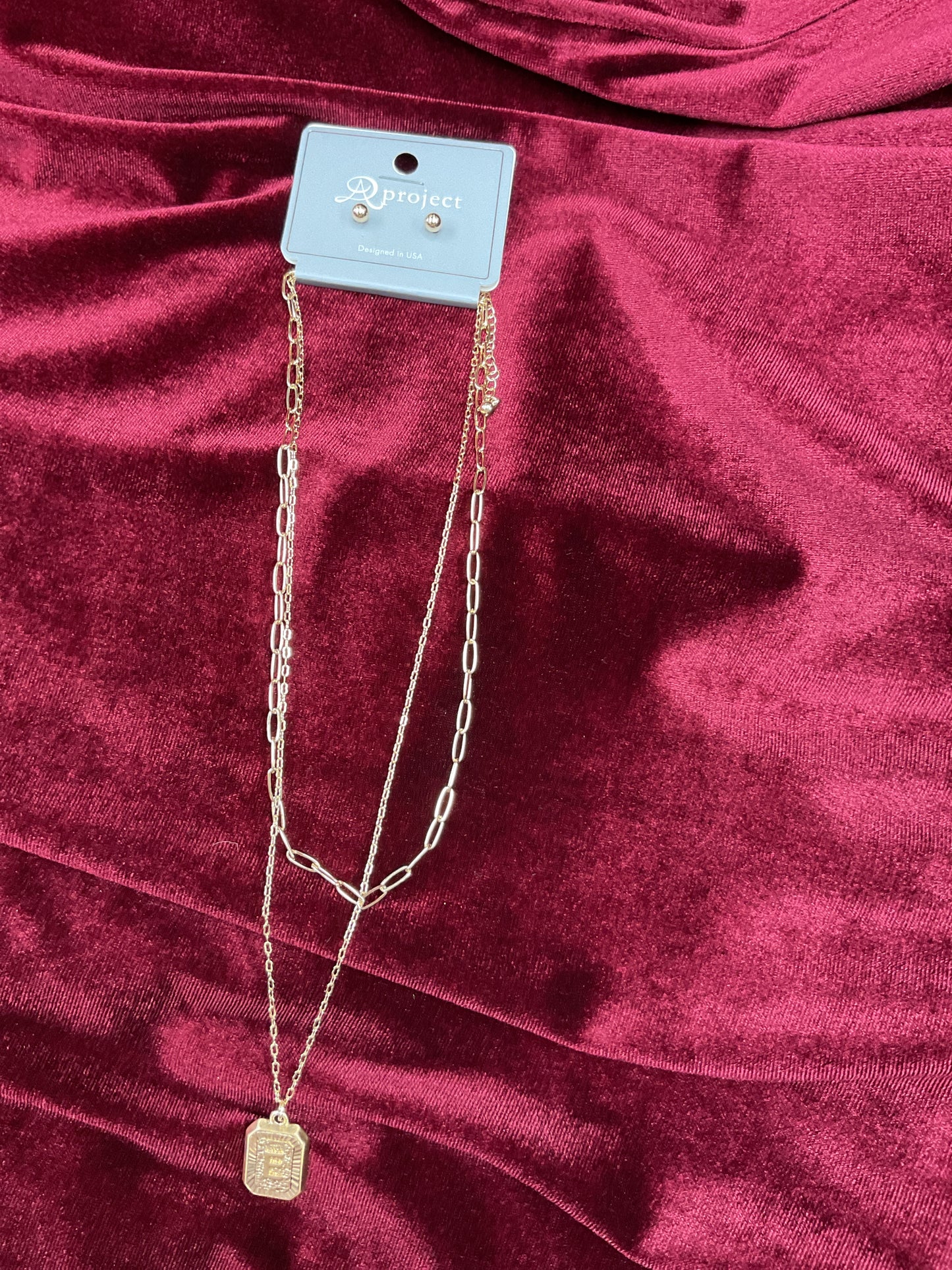 Double gold initial E w studs