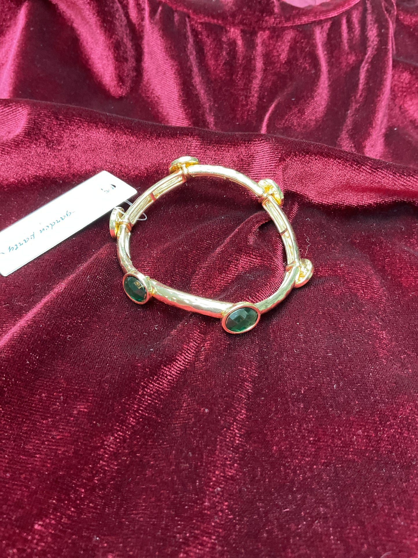 Green gem gold bracelet