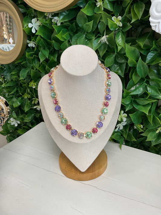 WATER RESTSTAN, LIGHT MULTI STONE, CHUNKY GEMS, GOLD, PASTEL