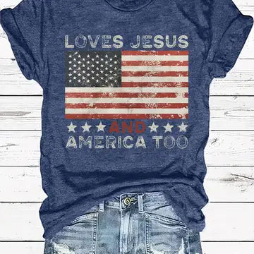 4TH OF JULY RETRO USA FLAG SHIRT