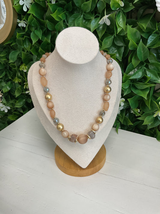 IVORY NATURAL STONE GOLD BDEADED