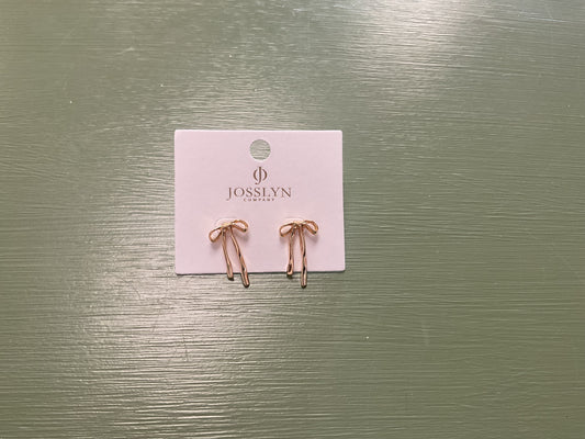 Gold Long Bow Earrings