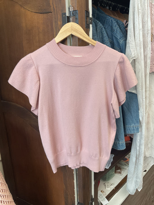 Knit Flutter SS Top
