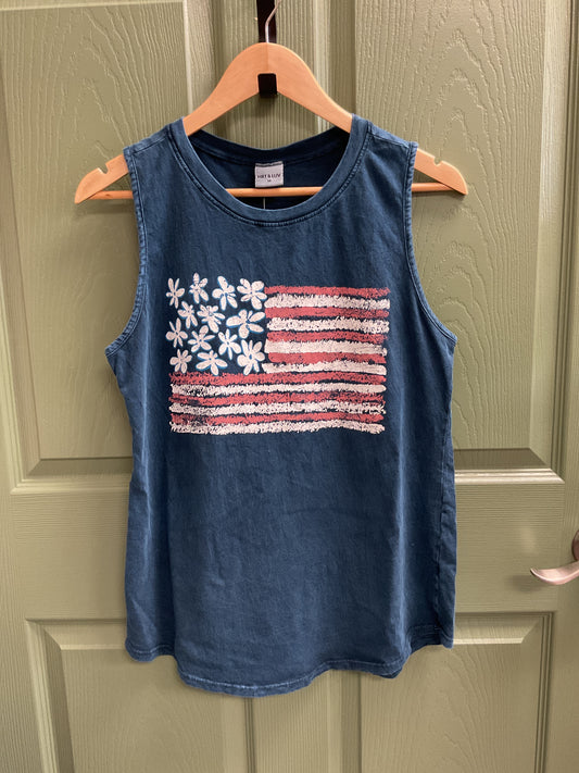 USA Flag Navy Tank