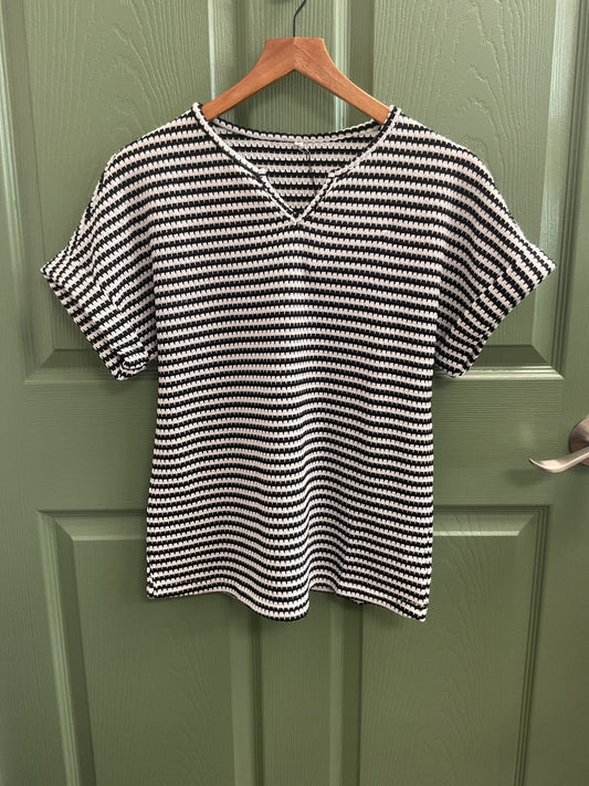 Black & White V-Notch Tee