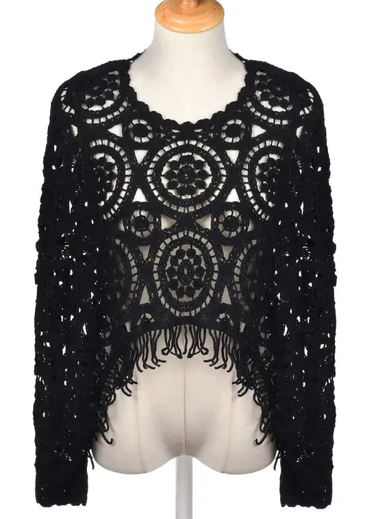 CROCHET FLORAL SWEATER