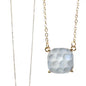GOLD SQUARE GOLF BALL PENDANT NECKLACE