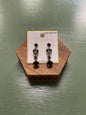 triple black gem dangle earrings