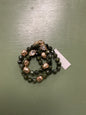 Green & gold 3 piece stretchy bracelet set